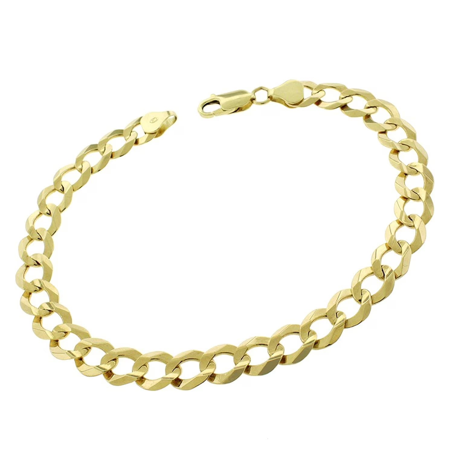 10K Yellow Gold 8MM Solid Cuban Link Bracelet Chain 8.5" - 9" A983