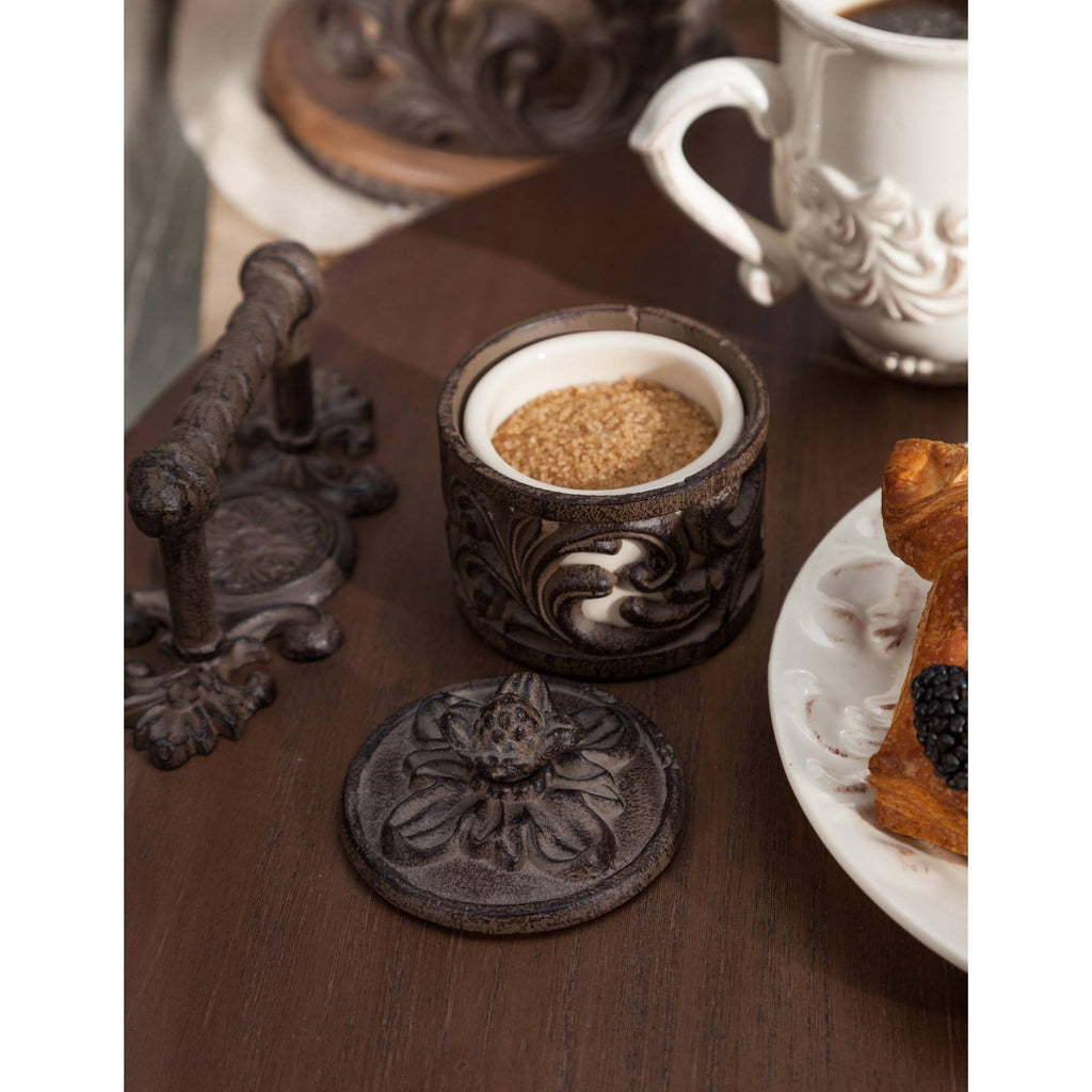 Wood Lazy Susan with Metal Handles C176776