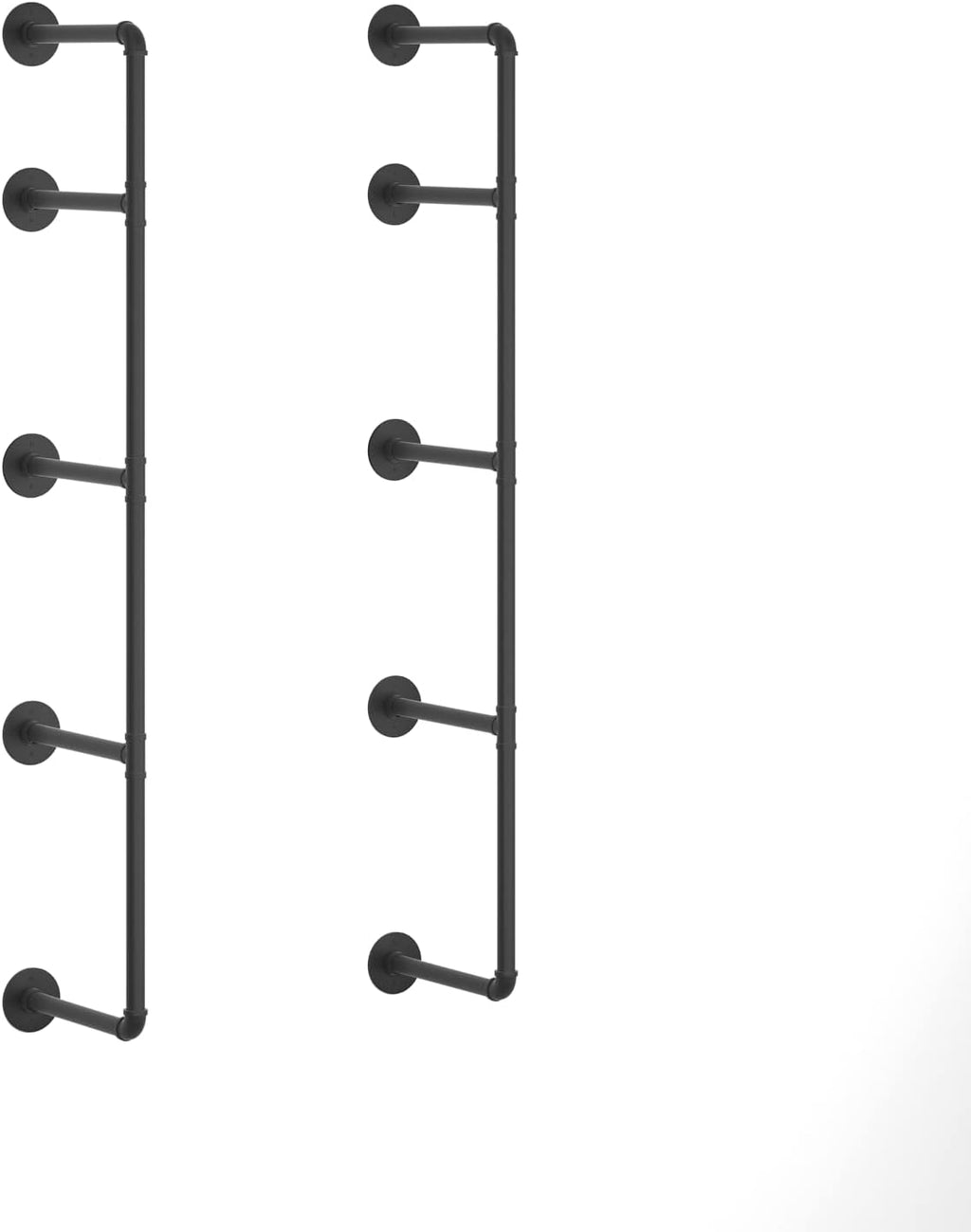 Industrial Wall Mount Iron Pipe Shelf Black 3 Tier X2 R82433