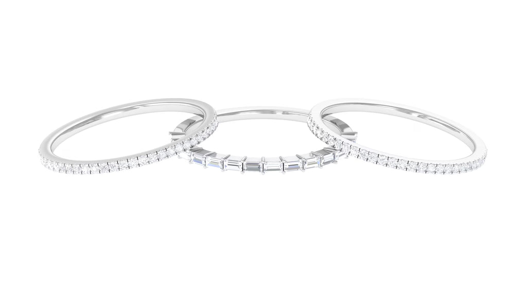 925 Sterling Silver Moissanite Ring Set R206574