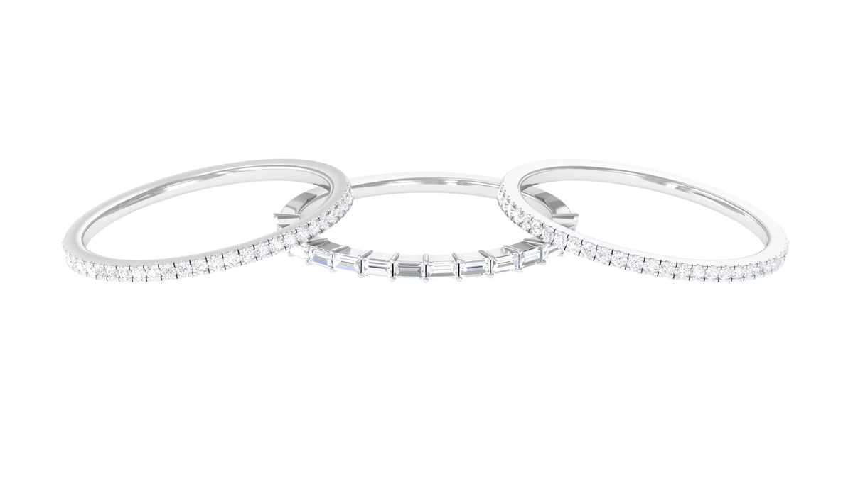 925 Sterling Silver Moissanite Ring Set R206574