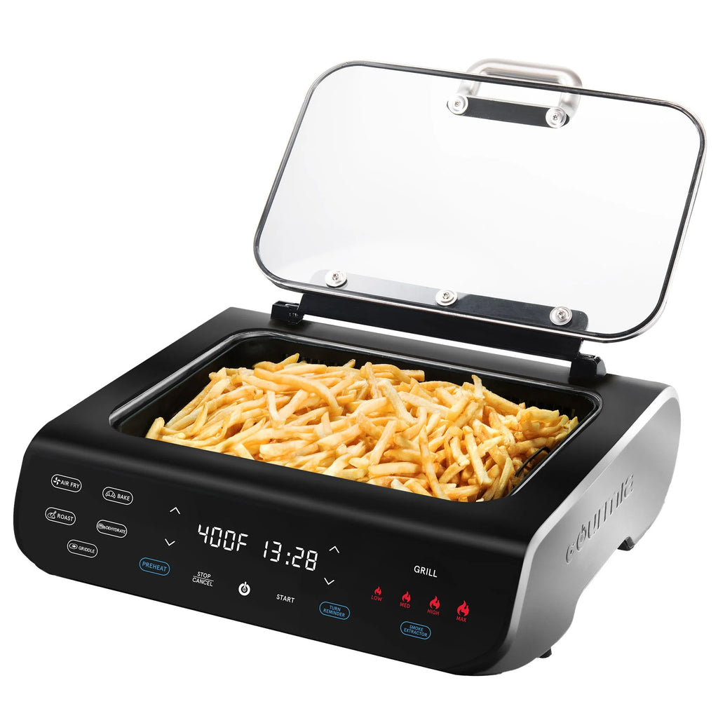 Smokeless Grill, Griddle, & Air Fryer with Built-in Temperature Probe X435722