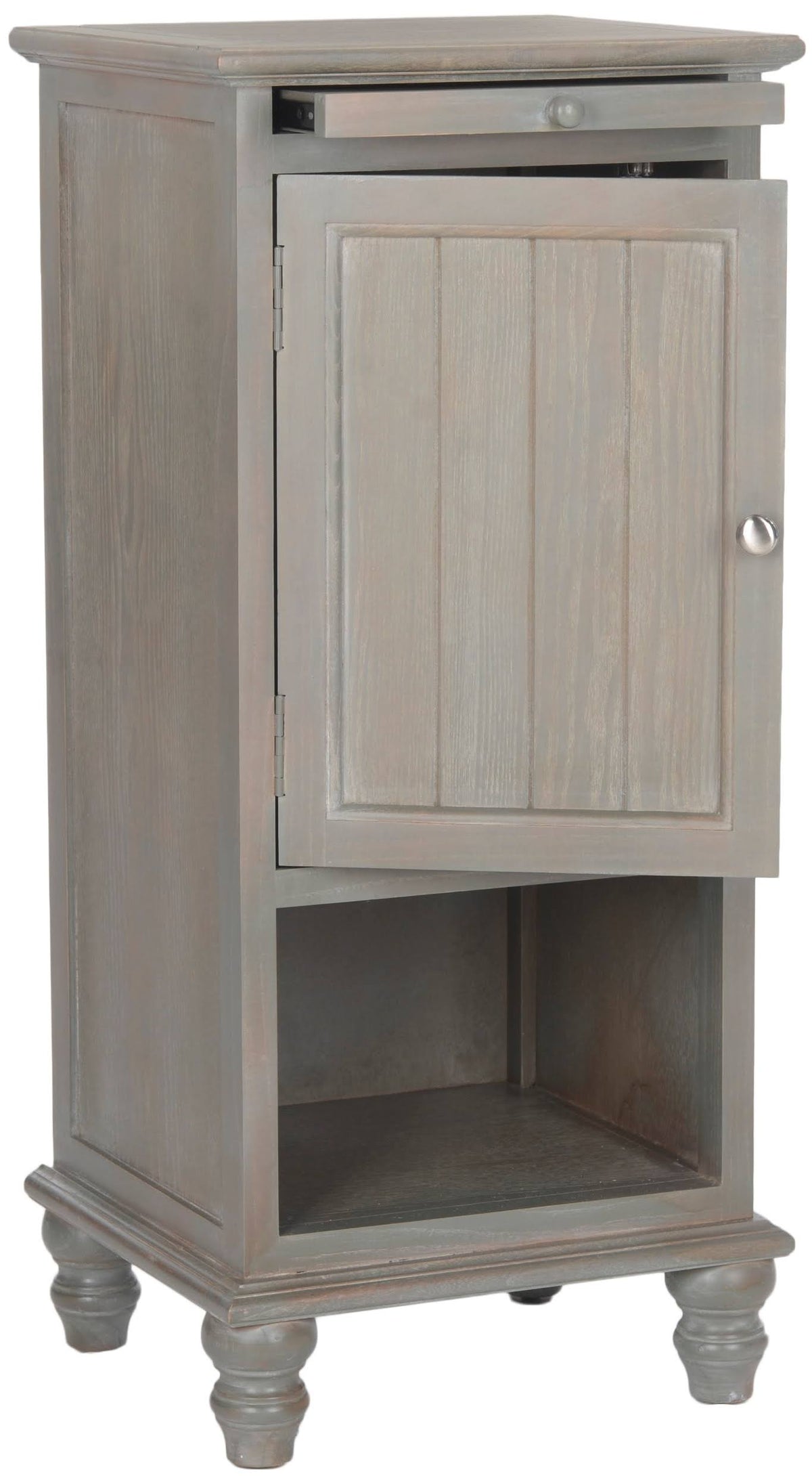 Gray Wooden Storage Cabinet with Pull Out Tray O2018