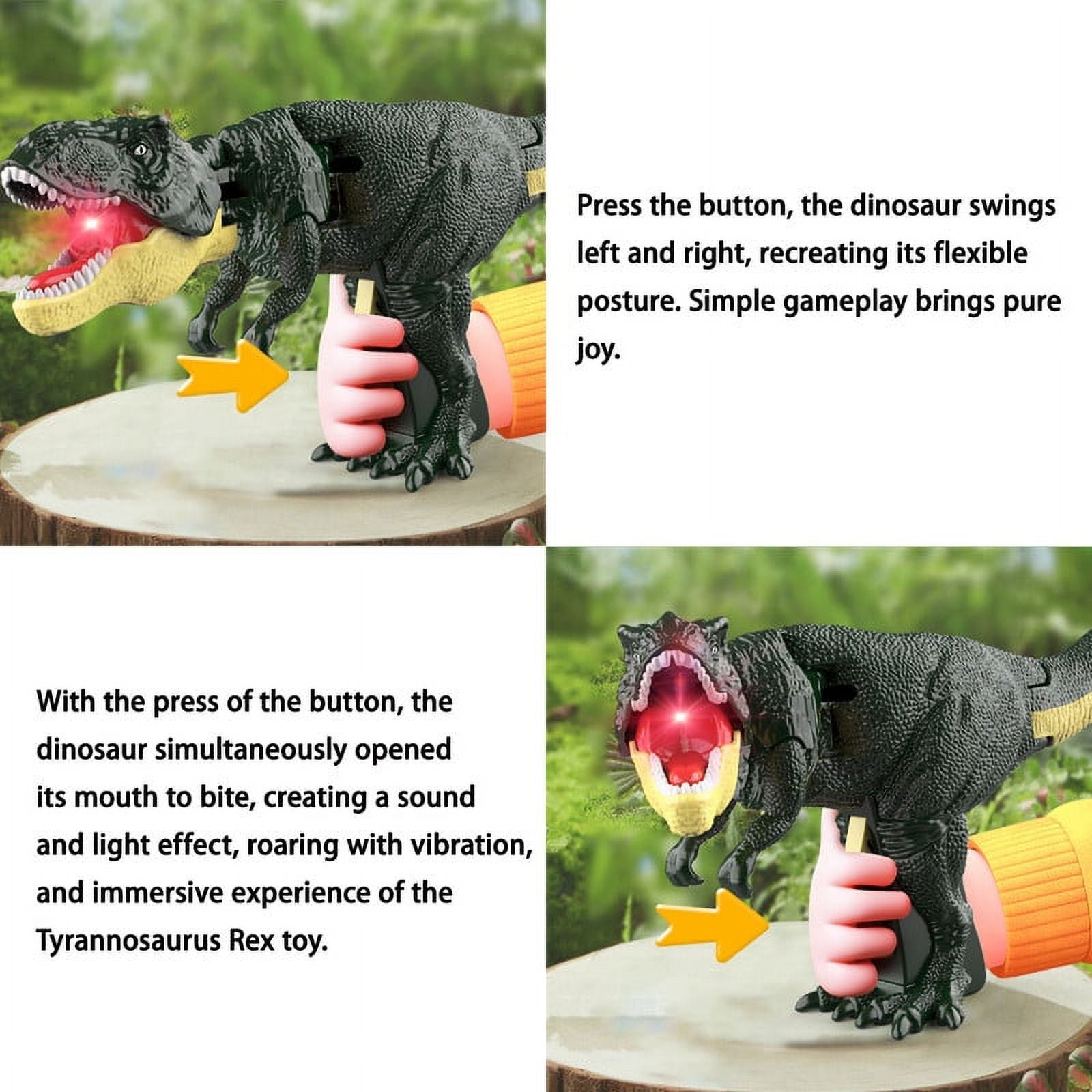 Dinosaur Toy with Sound Lights Biting Action Interactive Swinging K47562