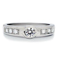 Stainless Steel Round Bezel Engagement Ring N956510
