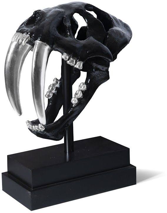 Black Saber Tooth Tiger Skull L8199