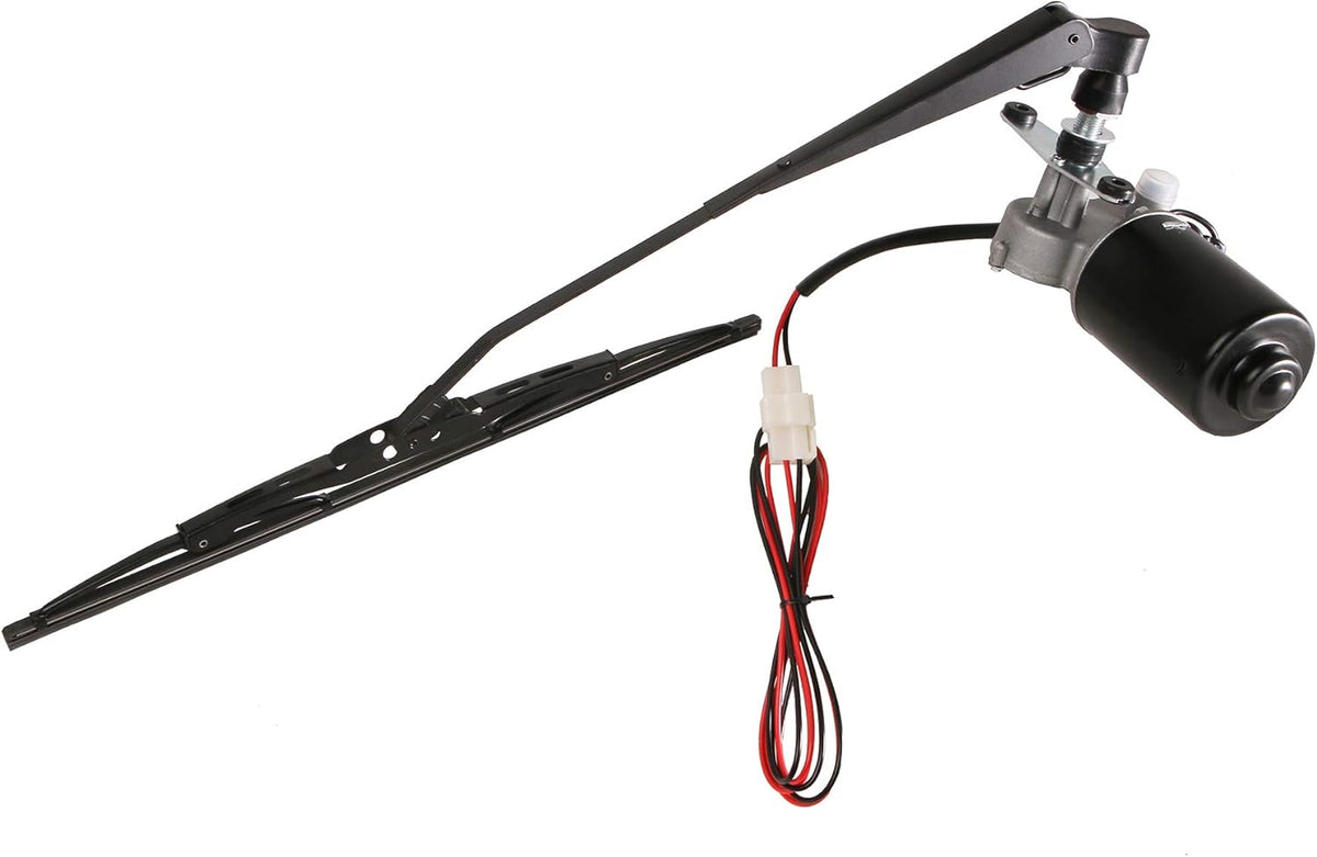 12V Universal Electric Windshield Wiper Motor Kit for UTV ATV Windshields, 11.8" Arm, 15.7" Blade Pack of 2 S7425