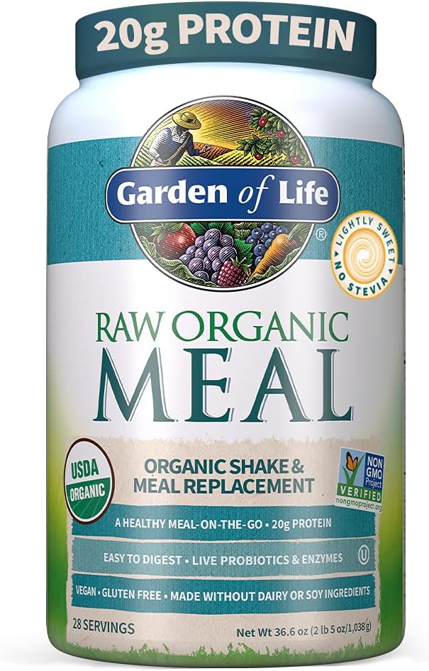 Organic Raw Plant Based Protein Powder, Lightly Sweet, Vegan, Gluten-Free, 36.6oz Pack of 2 H32436