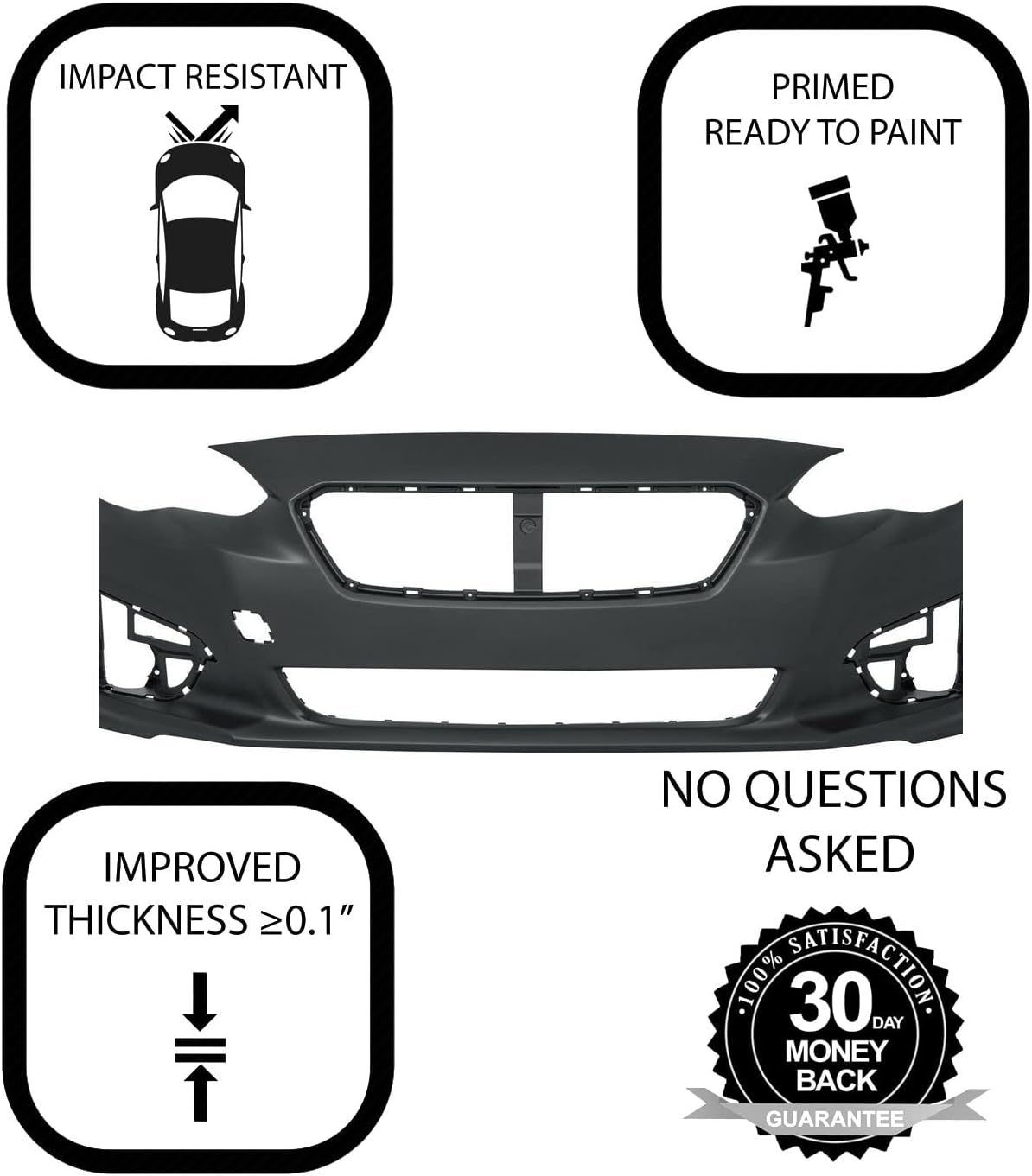 Front Bumper Cover for 2017-2019 Subaru Impreza Q134