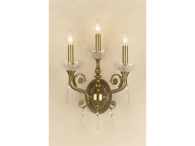 3 Light Wall Mount Sconce, Aged Brass L6327