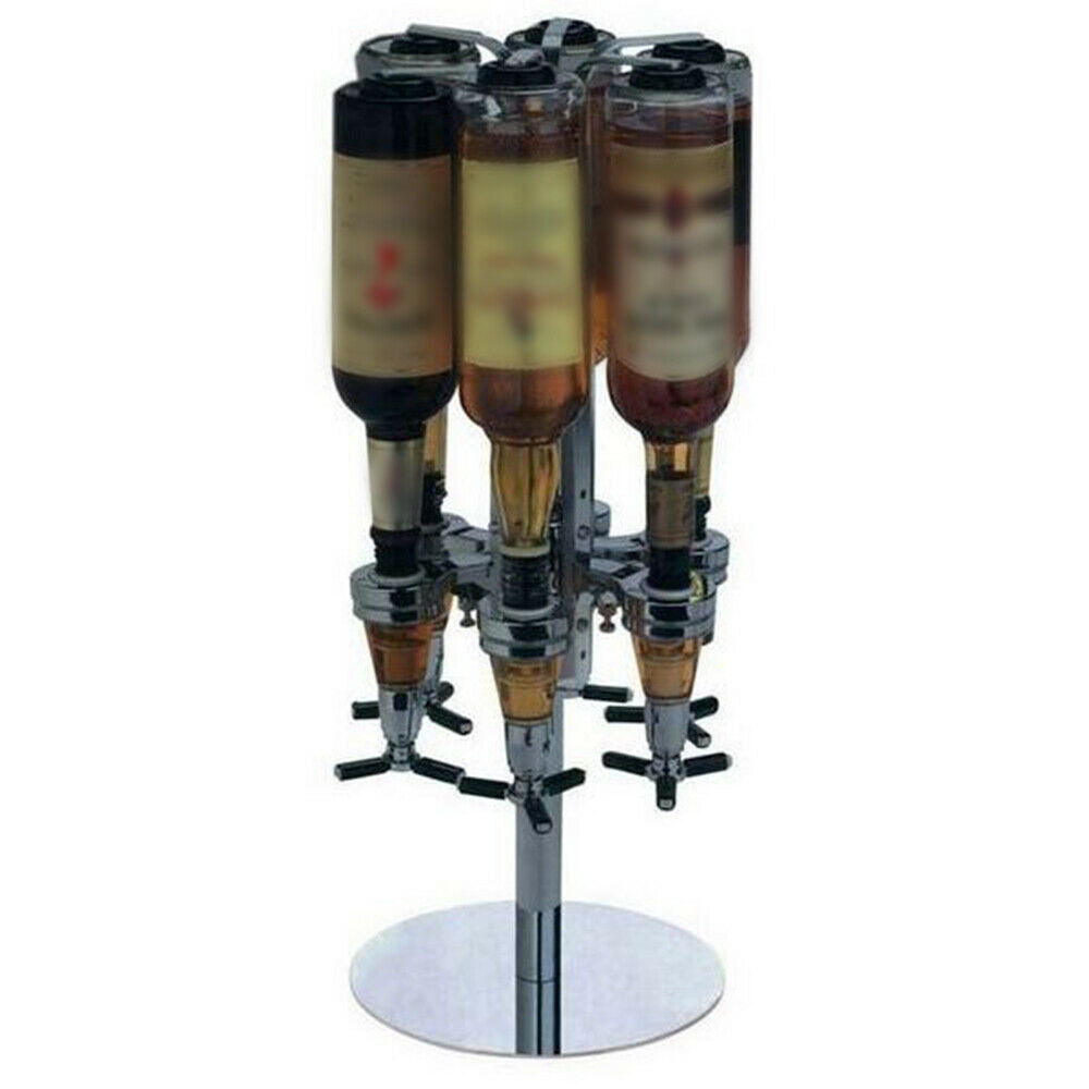 6 Head 25ml Wine Liquor Cocktail Beer Dispenser Bottle with Wall Bracket P98154