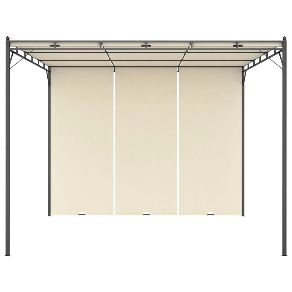 Cream Garden Gazebo with Side Curtain T2100