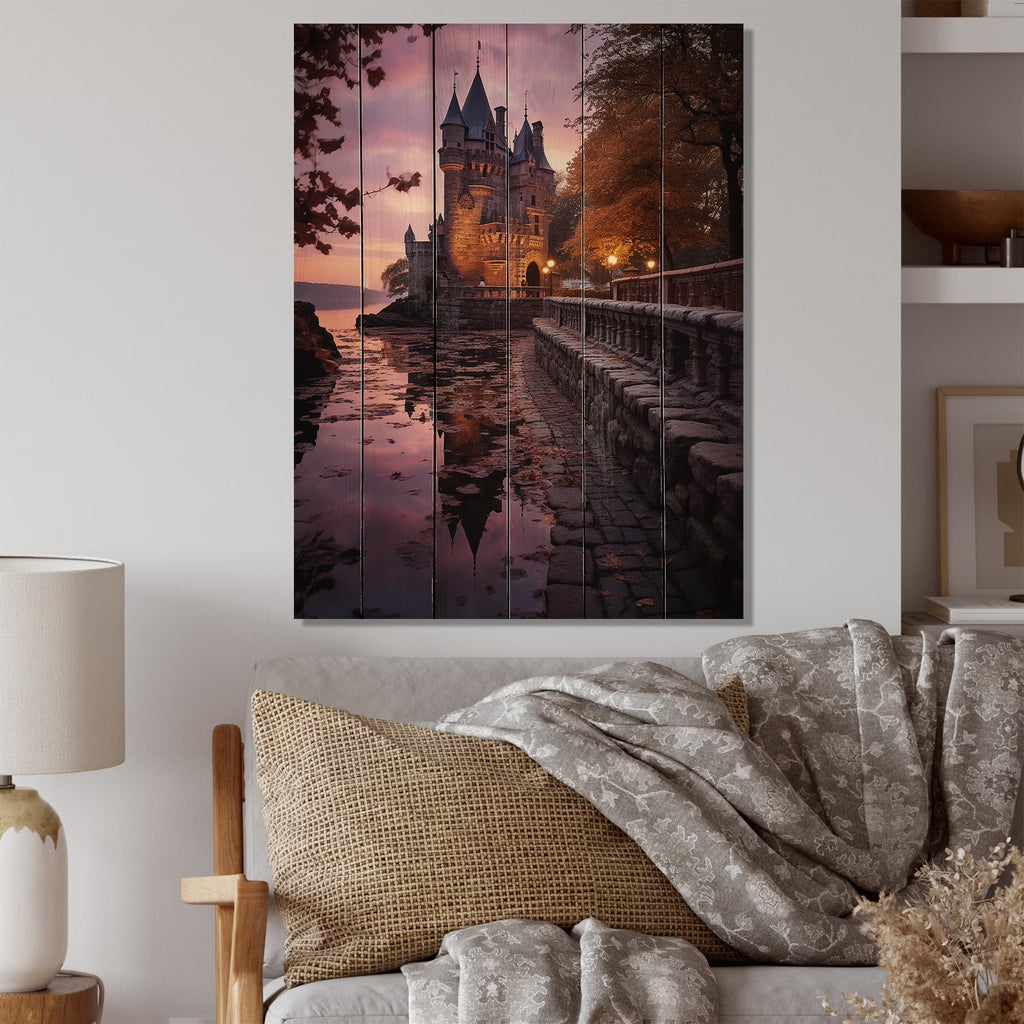 Natural Pine Wood Cityscapes Print R130802