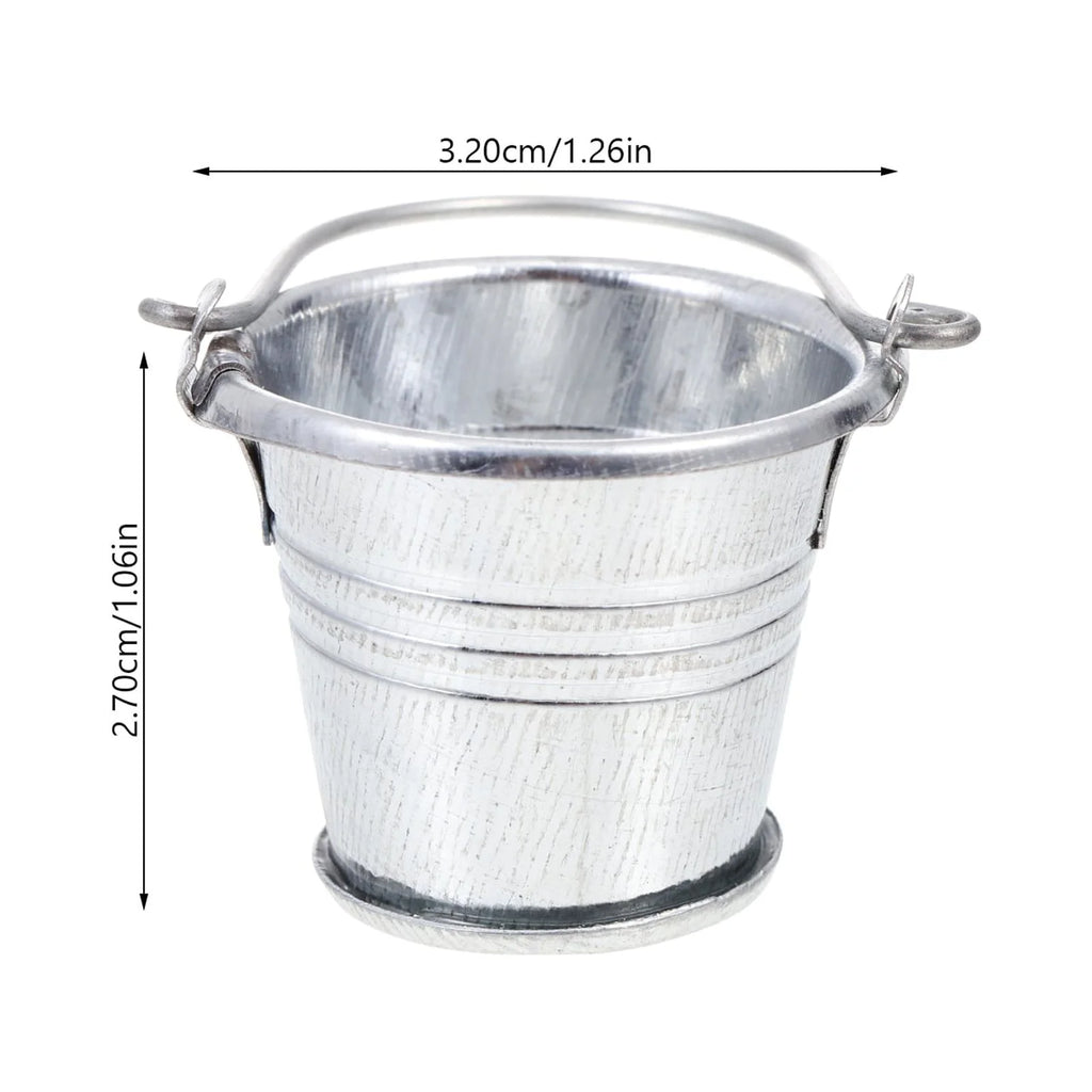 Mini Beer Bottles Galvanized Buckets Dollhouse Bar Supplies P12469