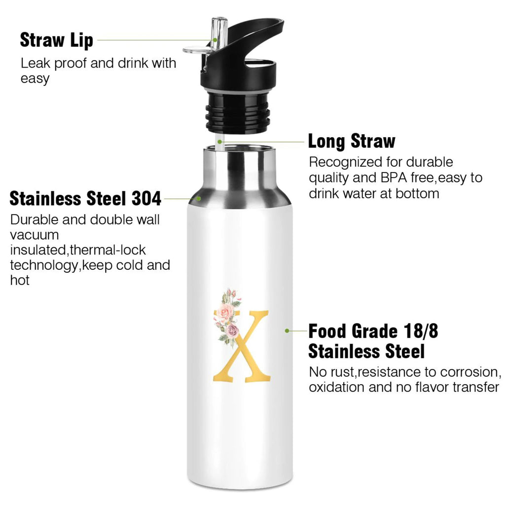 Stainless Steel Insulated Water Bottle with Straw Lid O601188