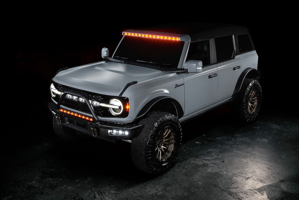 Black Integrated Windshield Roof LED Light Bar System Y28836