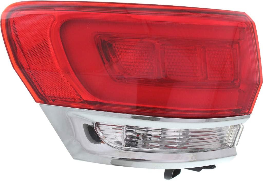 Outer Tail Light Assembly Passenger Side with Chrome Trim P8401
