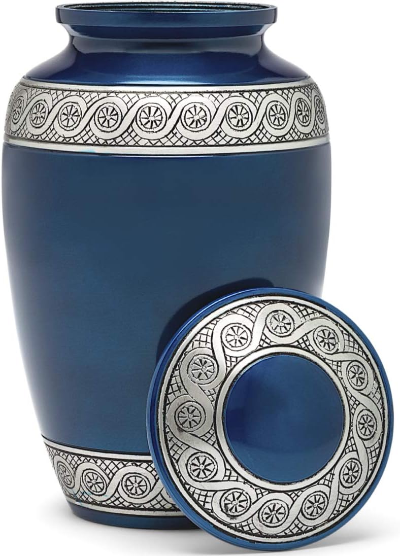 Blue Velvet Bag Adult Cremation Urn O11024