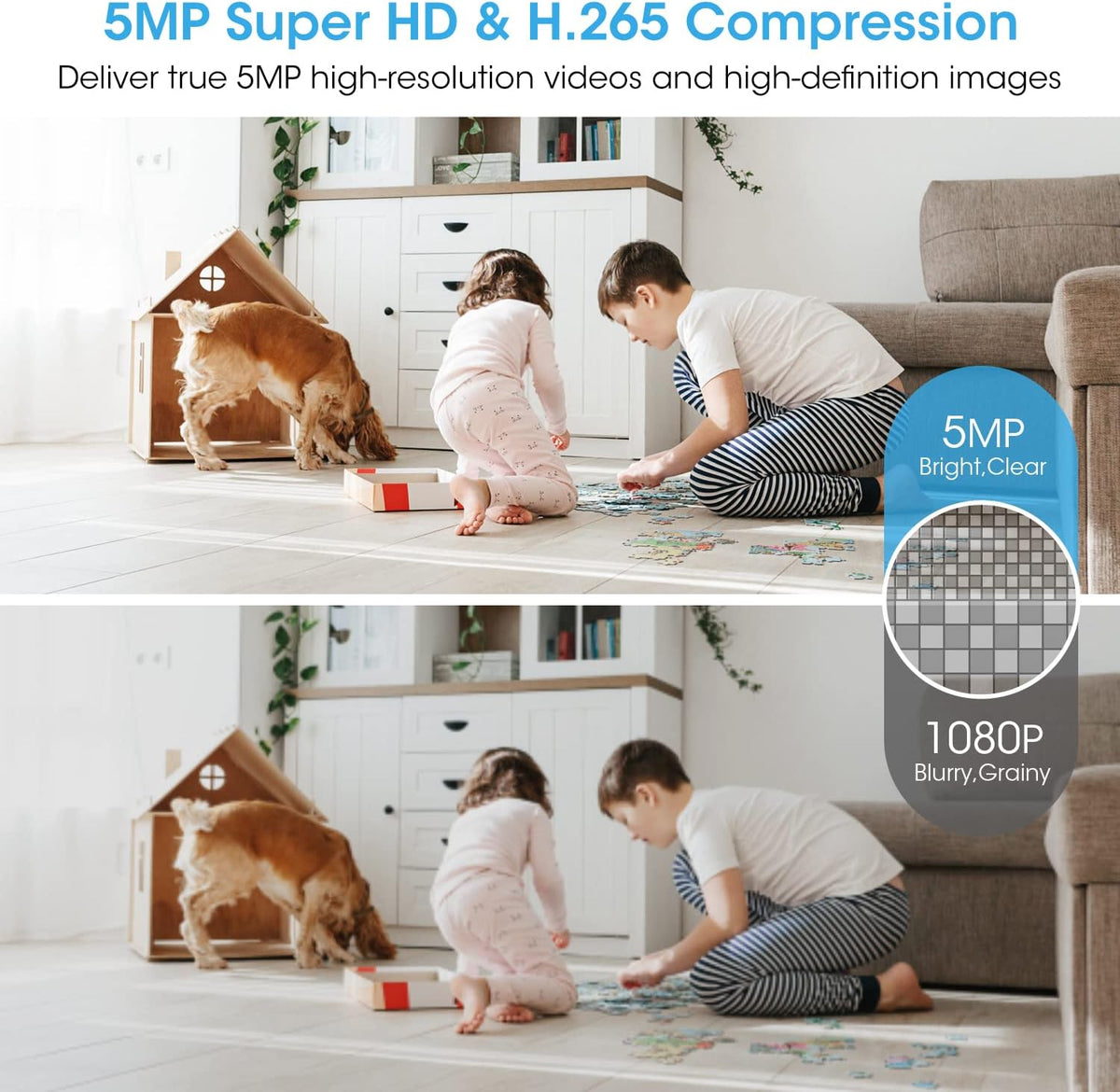 5MP Security Camera Pan/Tilt Baby Monitor with Night Vision, 2-Way Audio, Cloud & SD Card Storage Pack of 2 G24221