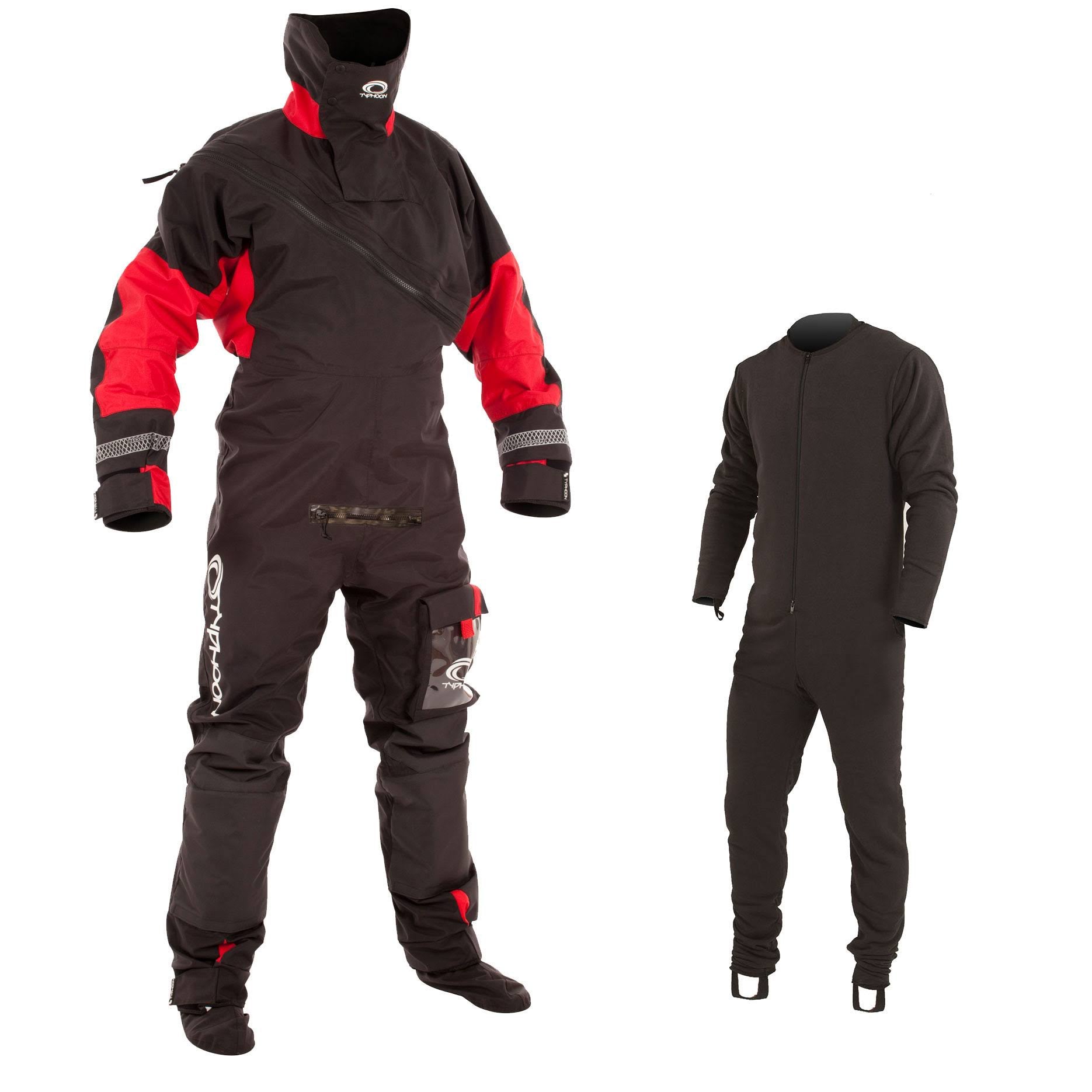 Black/Red Drysuit with Undersuit S719