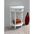 Antique White Half Moon Console Table I211