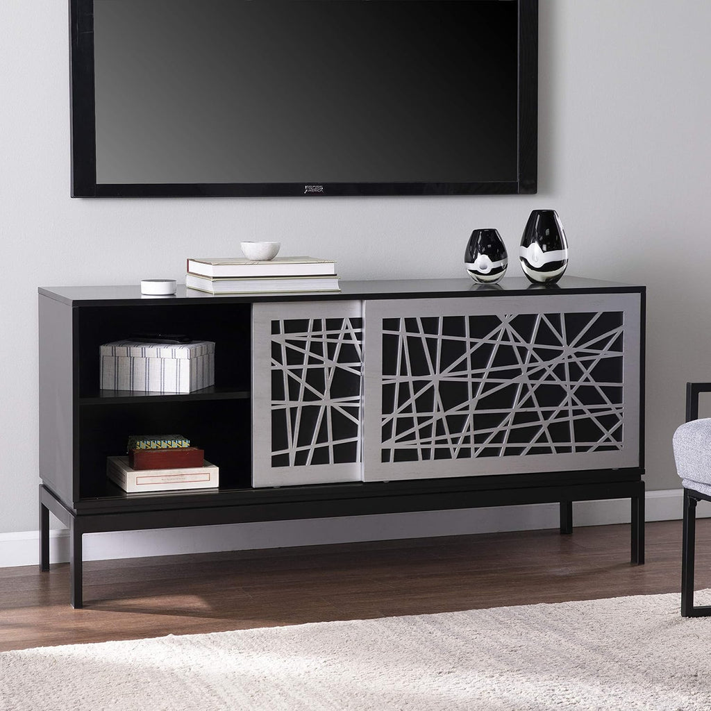 Black/Silver Media Cabinet W798005