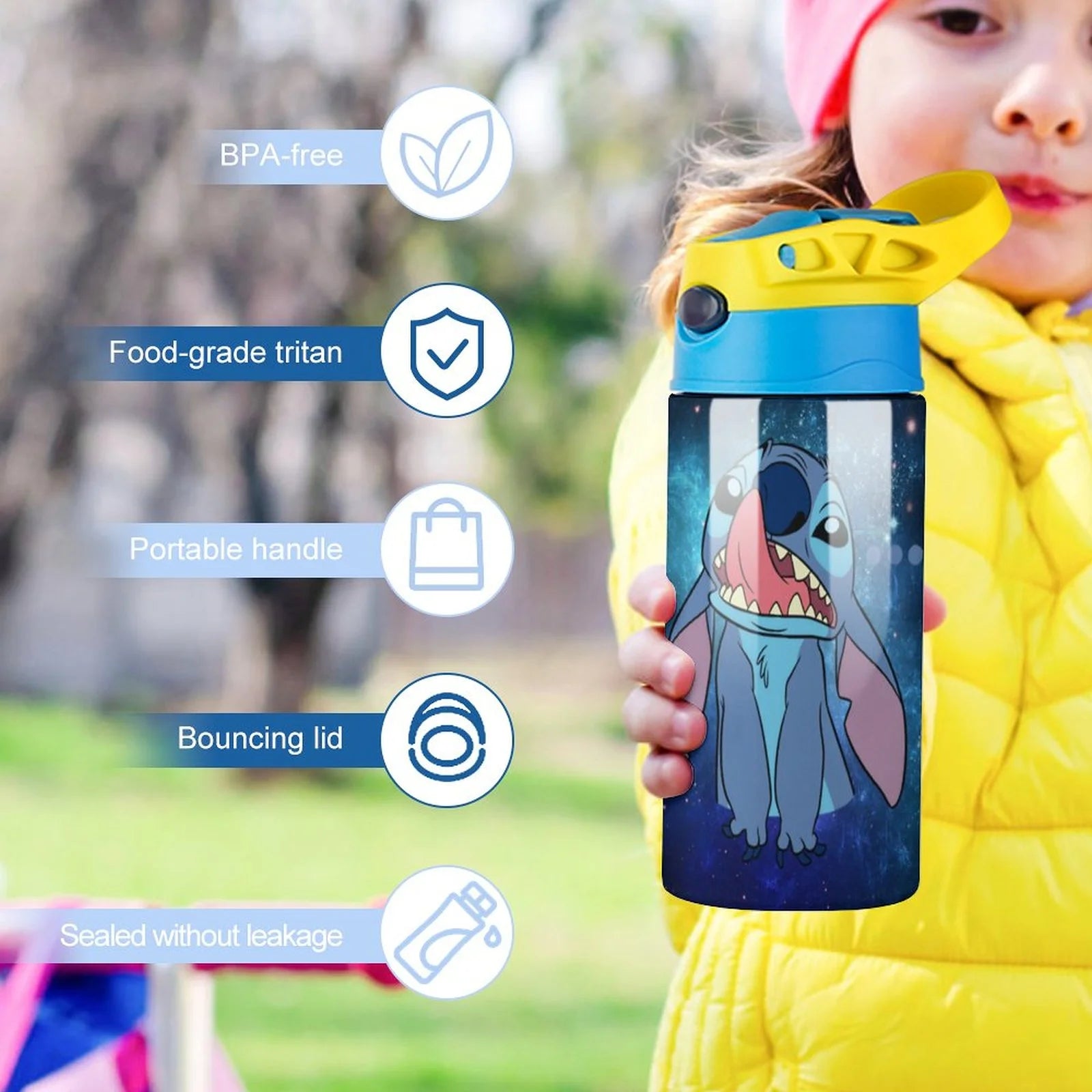 Stainless Steel Vacuum Insulated Water Bottle with Straw W685709