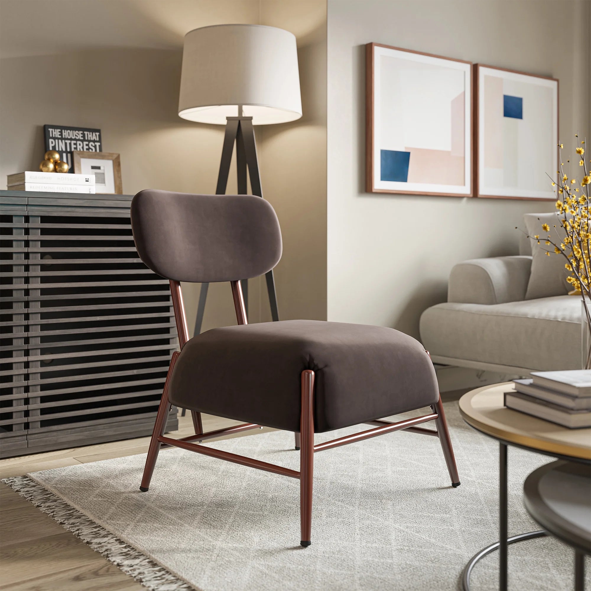 Espresso Velvet Accent Chair B43372