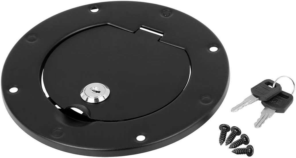 Black Locking Gas Cap Fuel Filler Door Cover Pack of 2 B60622