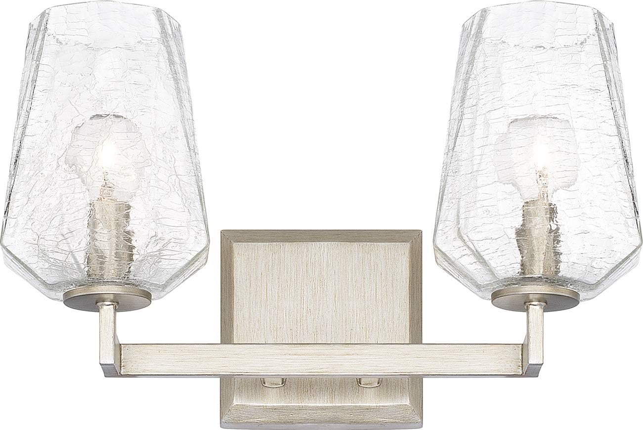 White Fabric Bath Vanity Wall Mount, 3-Light, Polished Nickel X791