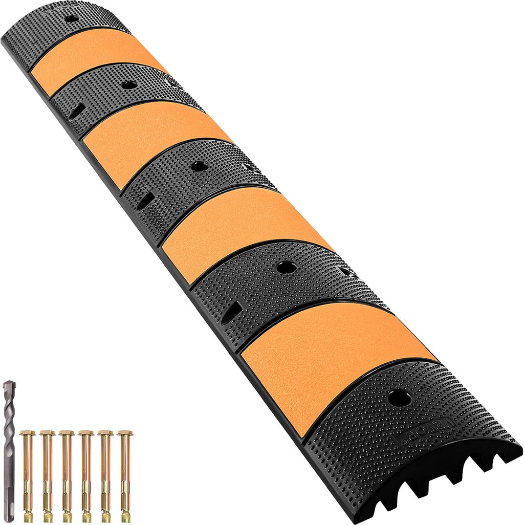 Rubber Speed Bump, 72.8 x 12.2 x 2.2, 22000 LBS Load Capacity M51200