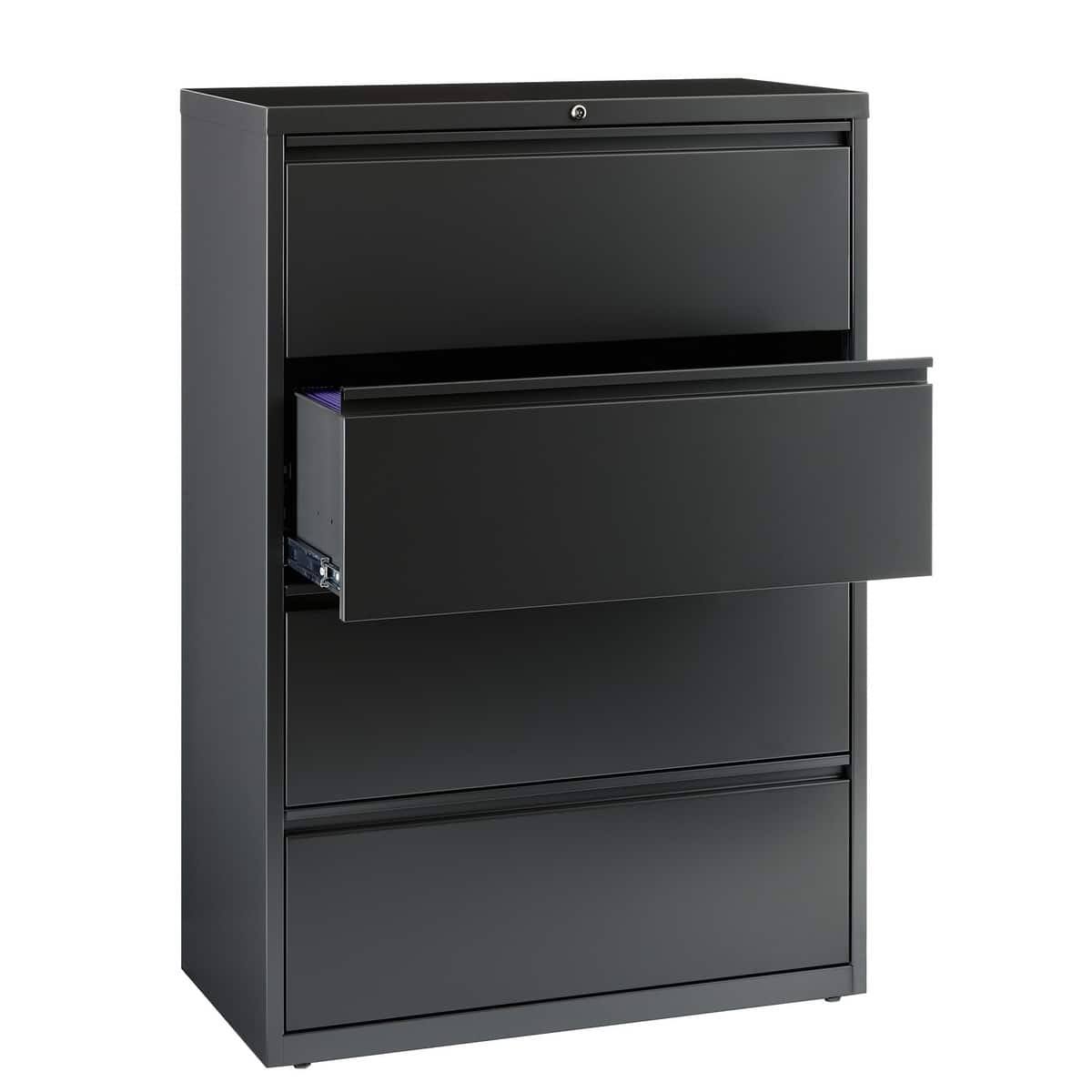 4 Drawer Charcoal Lateral File Cabinet B877