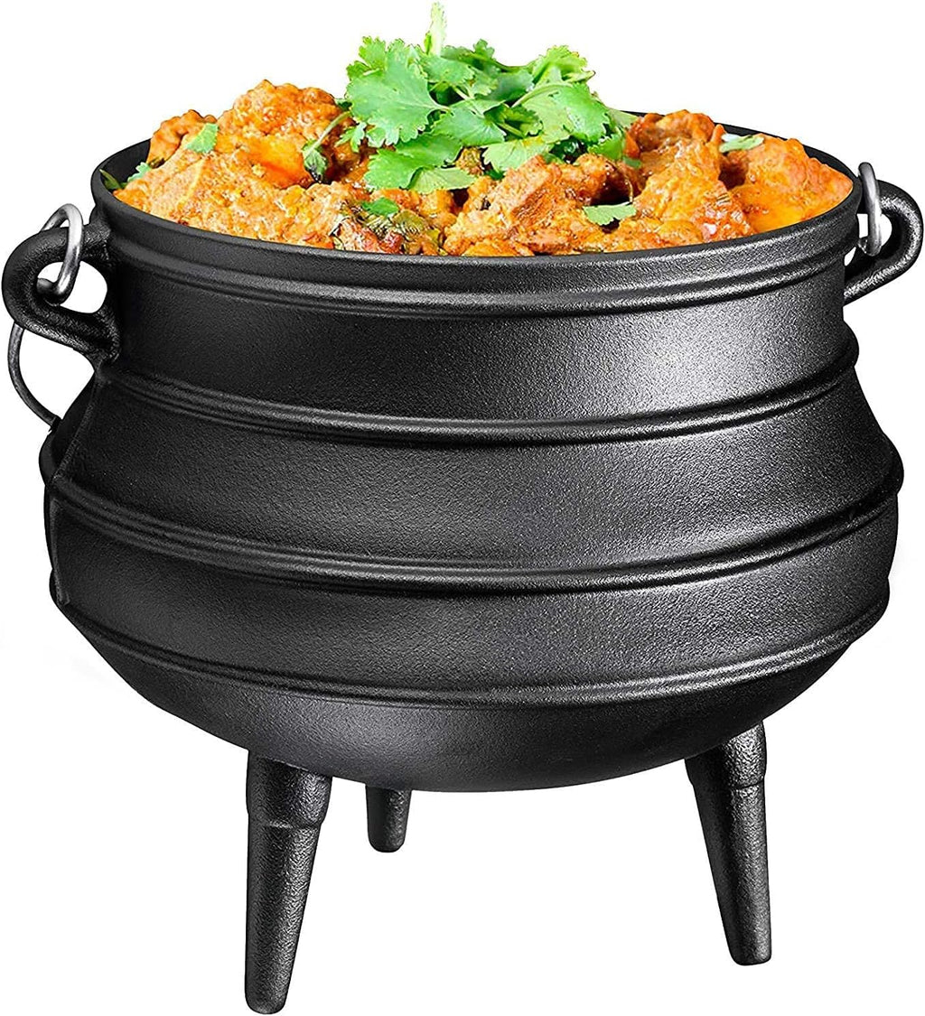 Cast Iron Pre-Seasoned Potjie Pot With Lid, 8 Quarts P70162