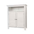 White Shelved Floor Cabinet with 2 Shutter-Door S1122
