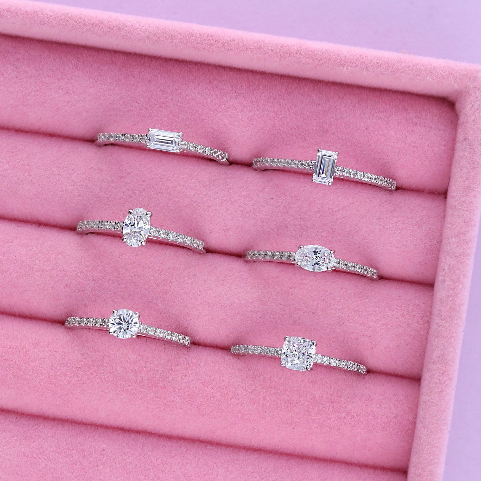 Sterling Silver Oval Cut Cubic Zirconia Promise Ring, Rhodium Plated Size 9 W91394
