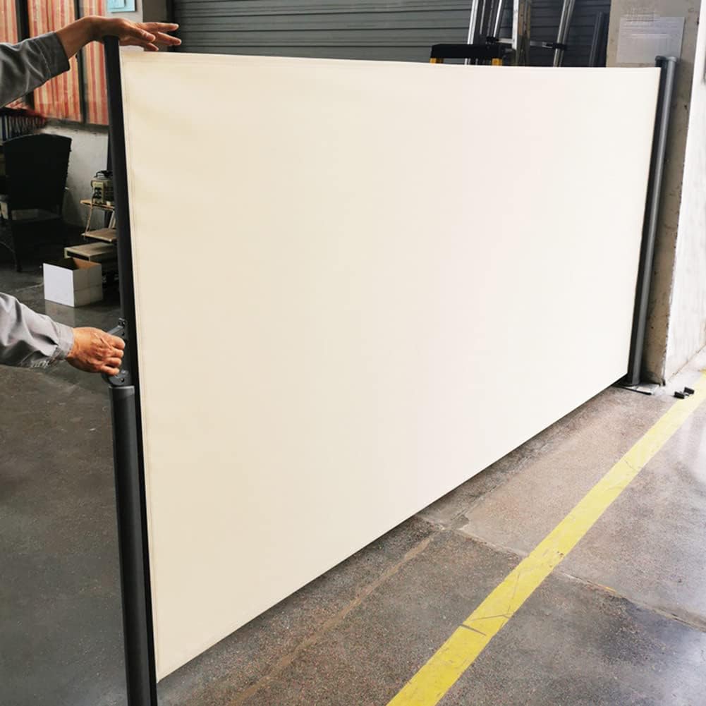 Beige Retractable Privacy Screen 71'' H x 118'' L Waterproof Y83845