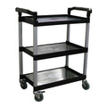 Black Plastic Bussing Cart with Tray B34457