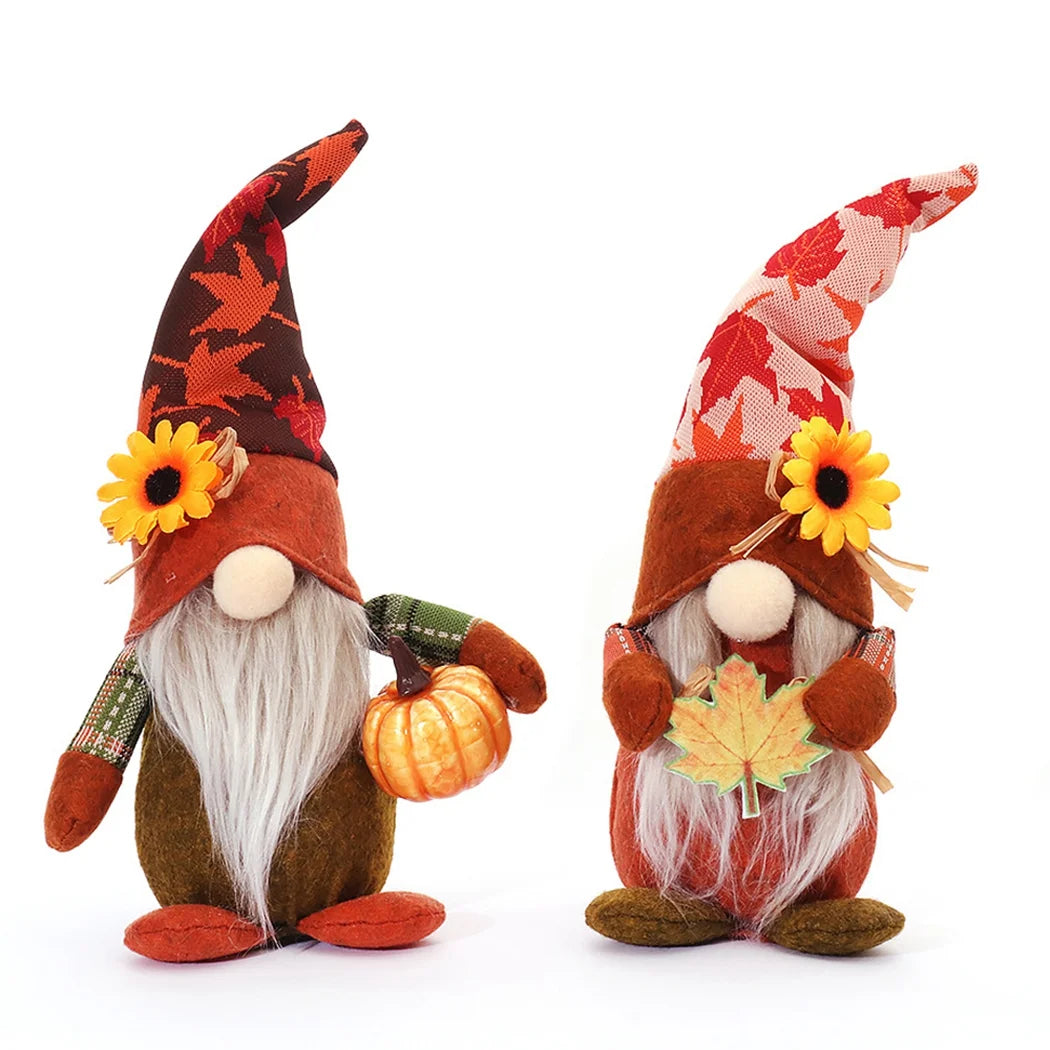 Pumpkin Maple Leaf Fall Gnome Doll H4461
