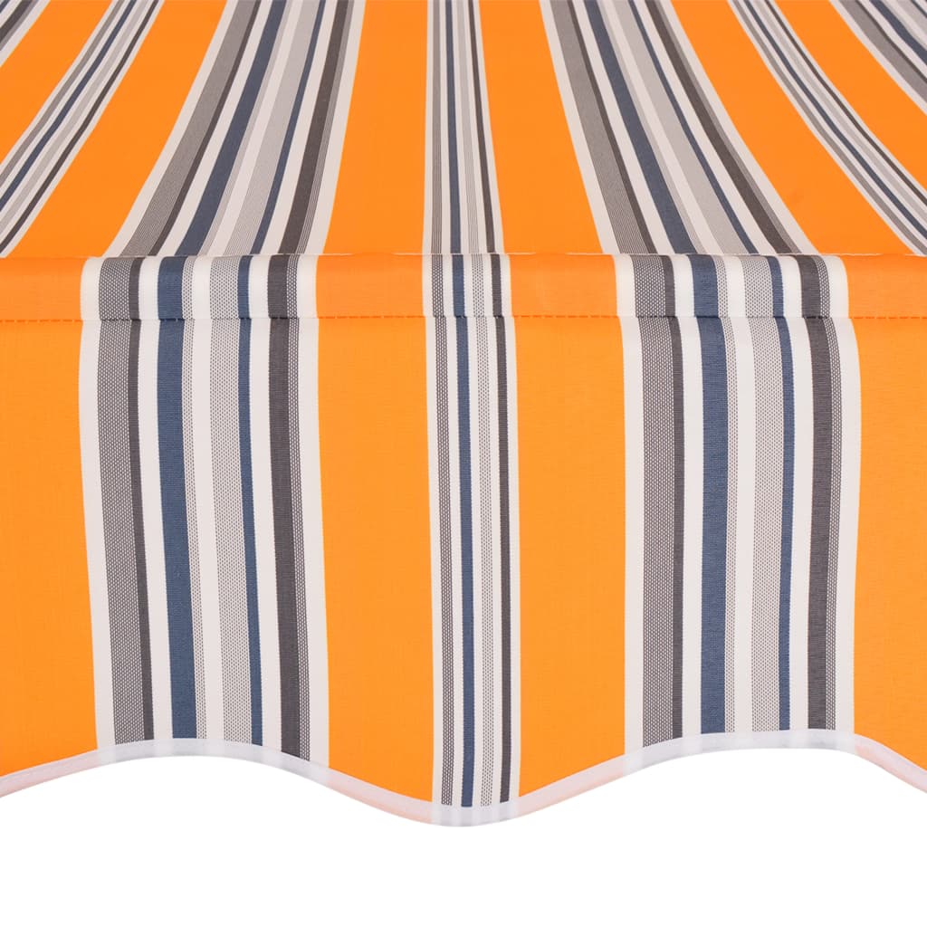 Manual Retractable Awning 157.5" Yellow and Blue Stripes Q21857