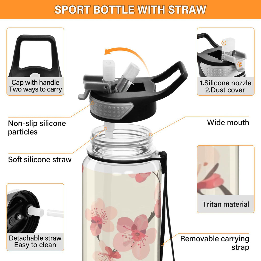 32oz Tritan Sports Water Bottle with Straw D415996