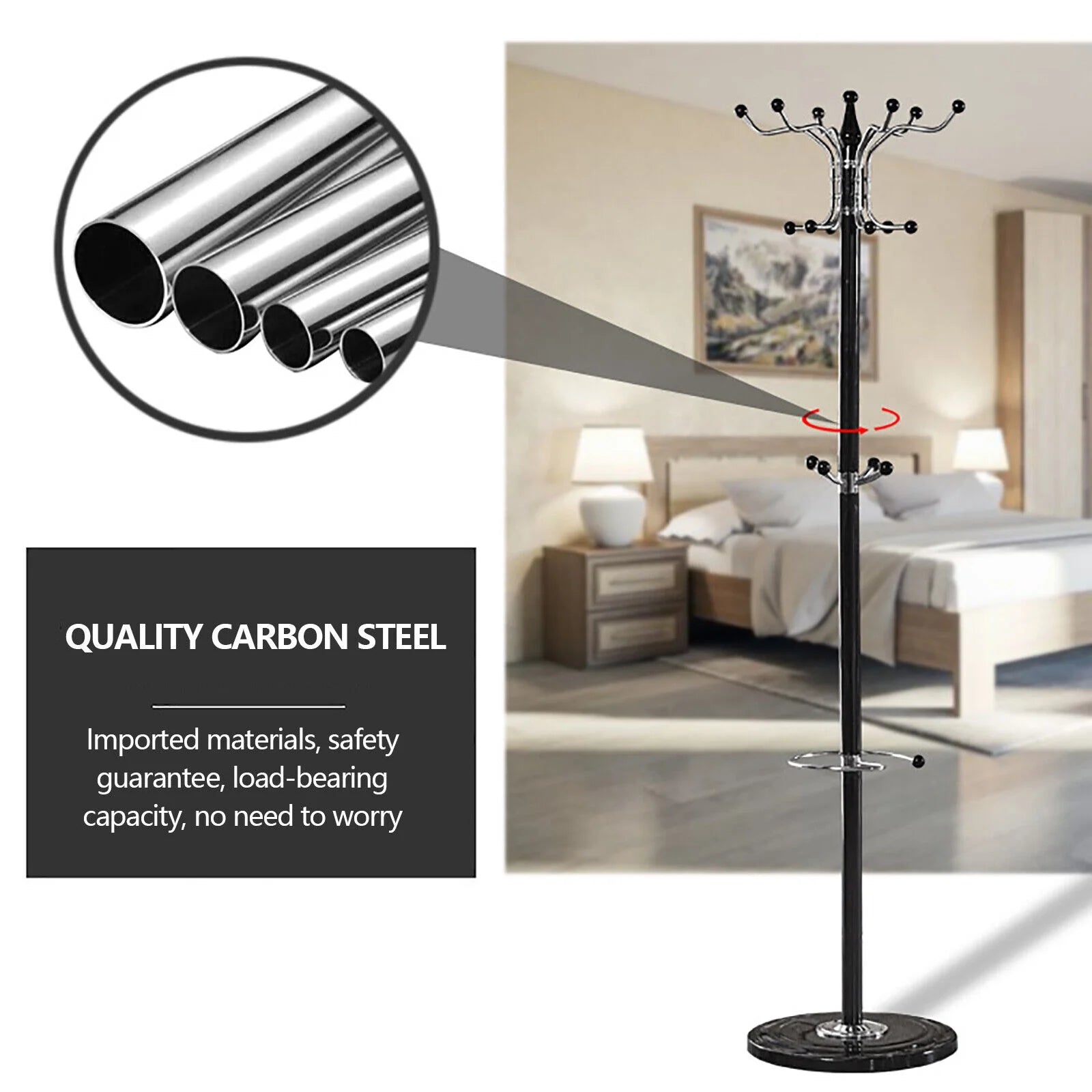 Marble Base Coat Rack with 16 Hooks A733455