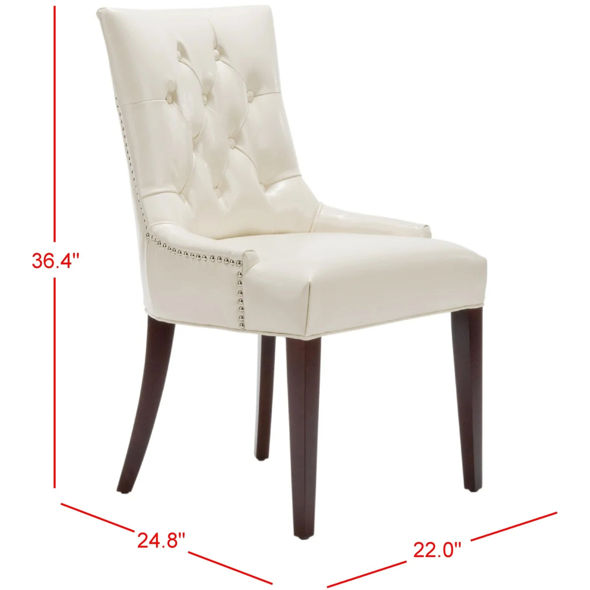 Tufted Chair Nickel Nail Head Cream L3135