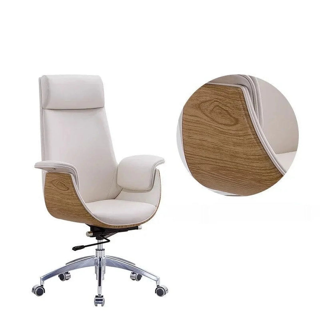 Leather Office Chair Swivel Lifting N319388