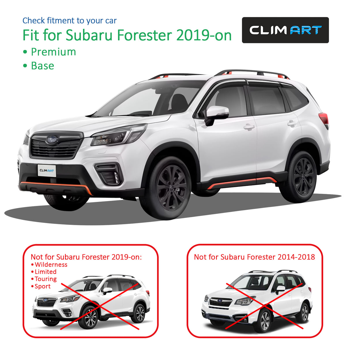 6pcs Tape-on Window Deflectors for Subaru Forester H2017