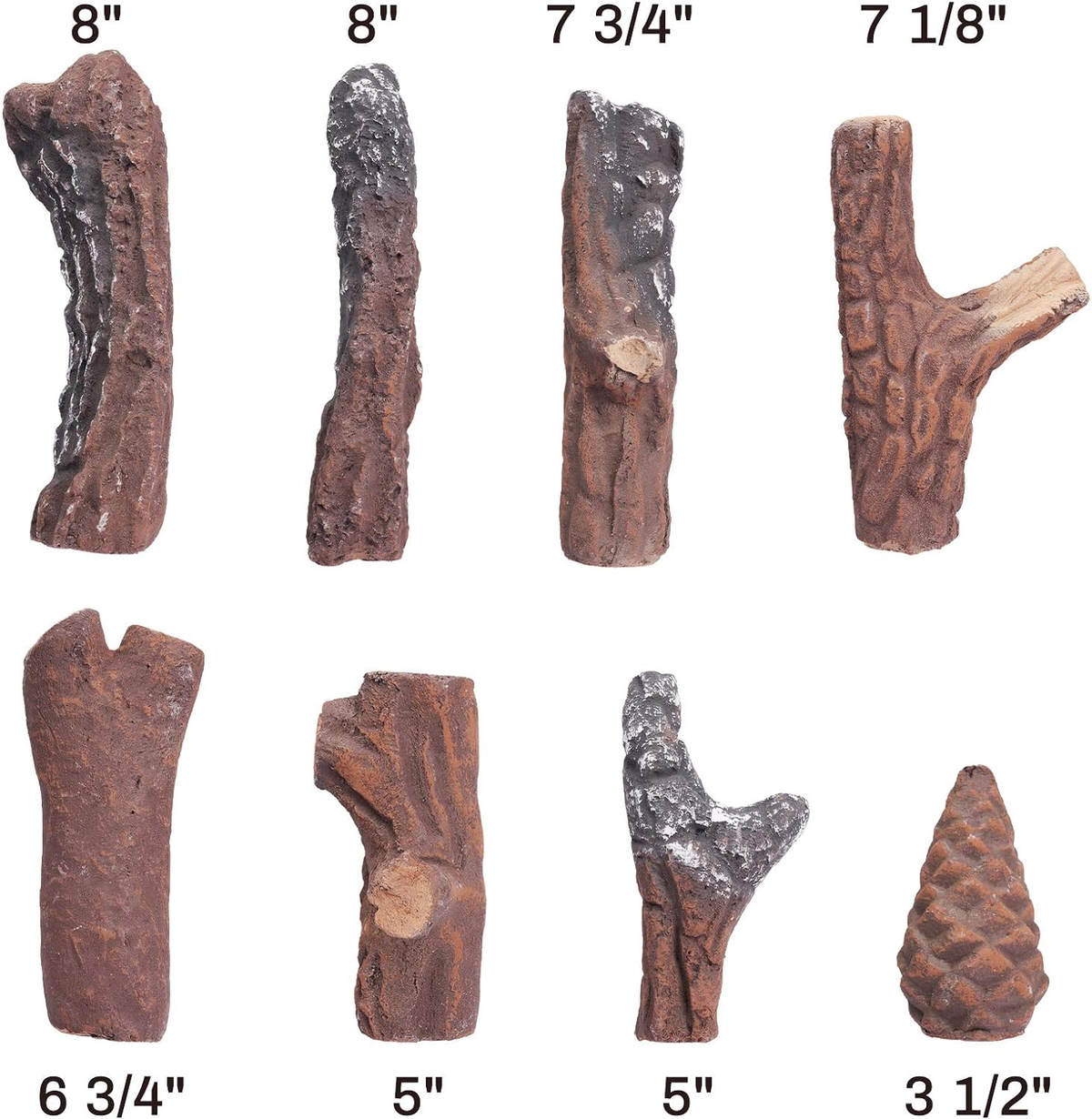 10-Piece Ceramic Fireplace Logs I997