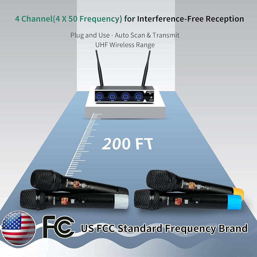 4-Channel UHF Wireless Microphone System with XLR Output H384