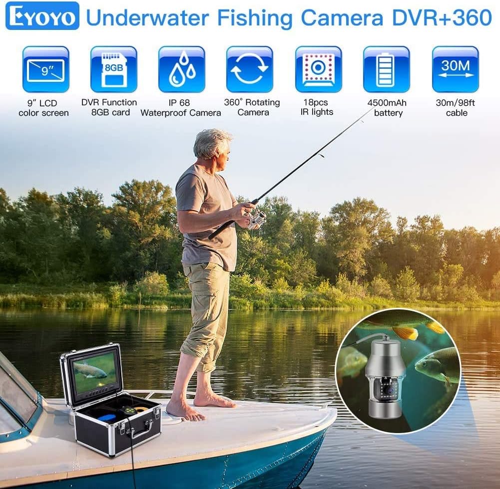 9 inch Color Screen Underwater Fishing Camera with 30M Cable X850340