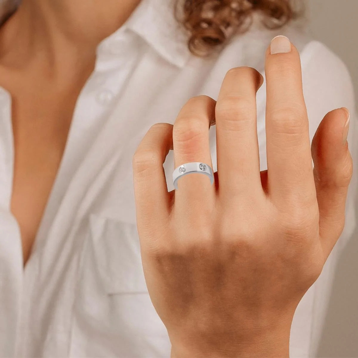 18k White Gold Diamond Ring A80805