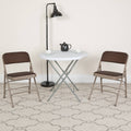 4 Pack Upholstered Metal Folding Chair Brown Patterned S9371