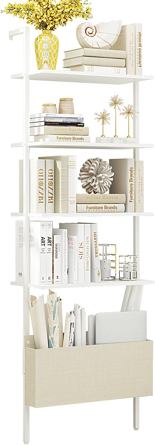 4-Tier Oak Wood Open Shelf Bookcase with Metal Frame C5676